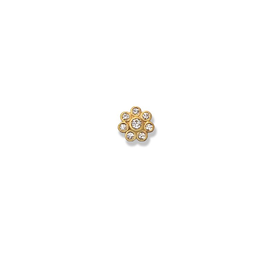 Ørestik / Fås som flat back<br> FLOWER ONE guld diamant
