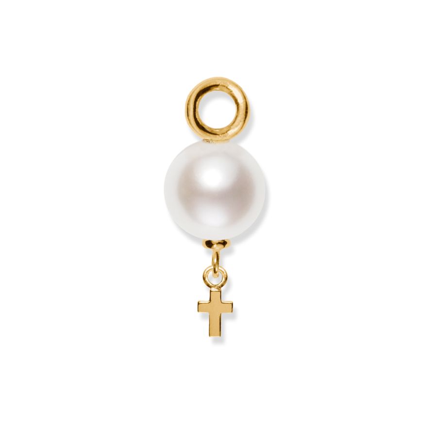 Vedhæng<br> PADDLEFORD PEARL DANGLY high polished guld (rundt stort øsken)