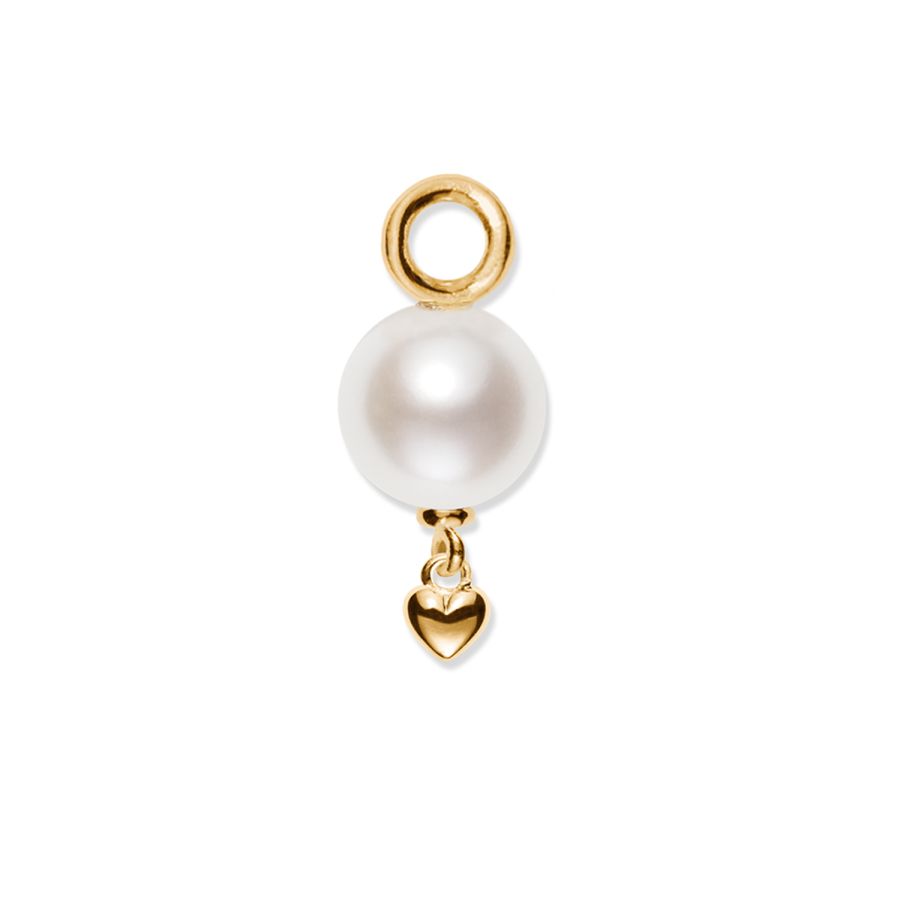 Vedhæng<br> PALORI PEARL DANGLY high polished guld (rundt stort øsken)