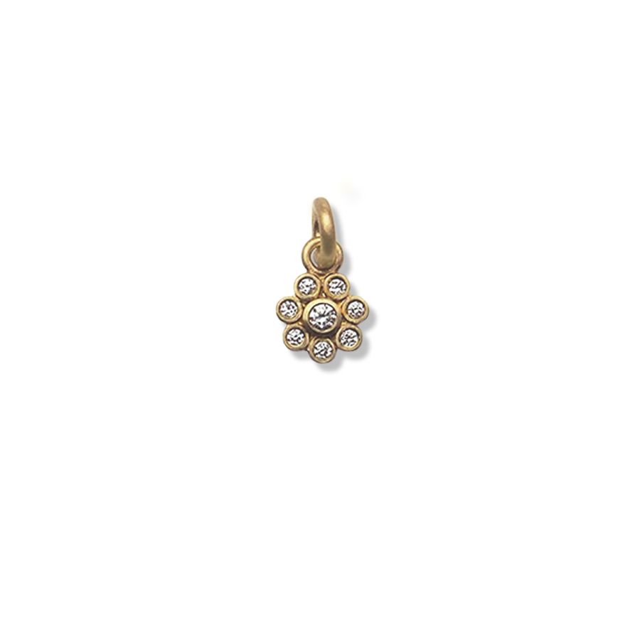 Vedhæng<br> PFLOWER ONE guld diamant (rundt medium øsken)