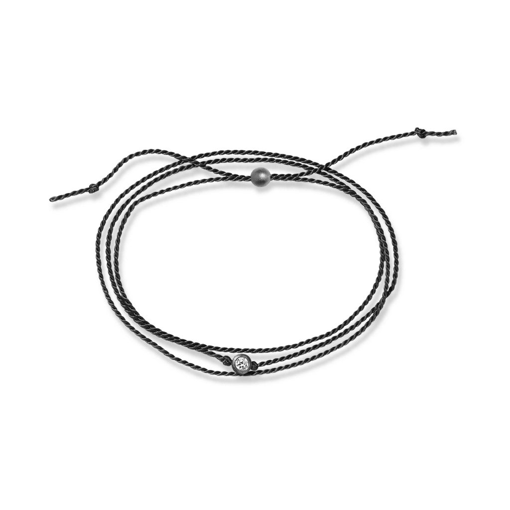 Silkesnor armbånd<br> BEYARD ONE gråt sterlingsølv (black)