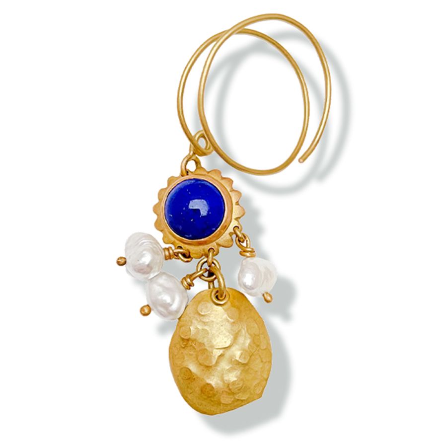Ørering<br> DREAM CATCHER lapis guld no. 4