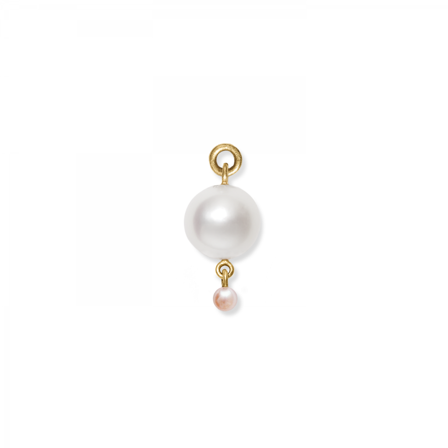 Vedhæng<br> PENDANT 3 PEARL guld hvid/lyserød perle (rundt medium øsken)