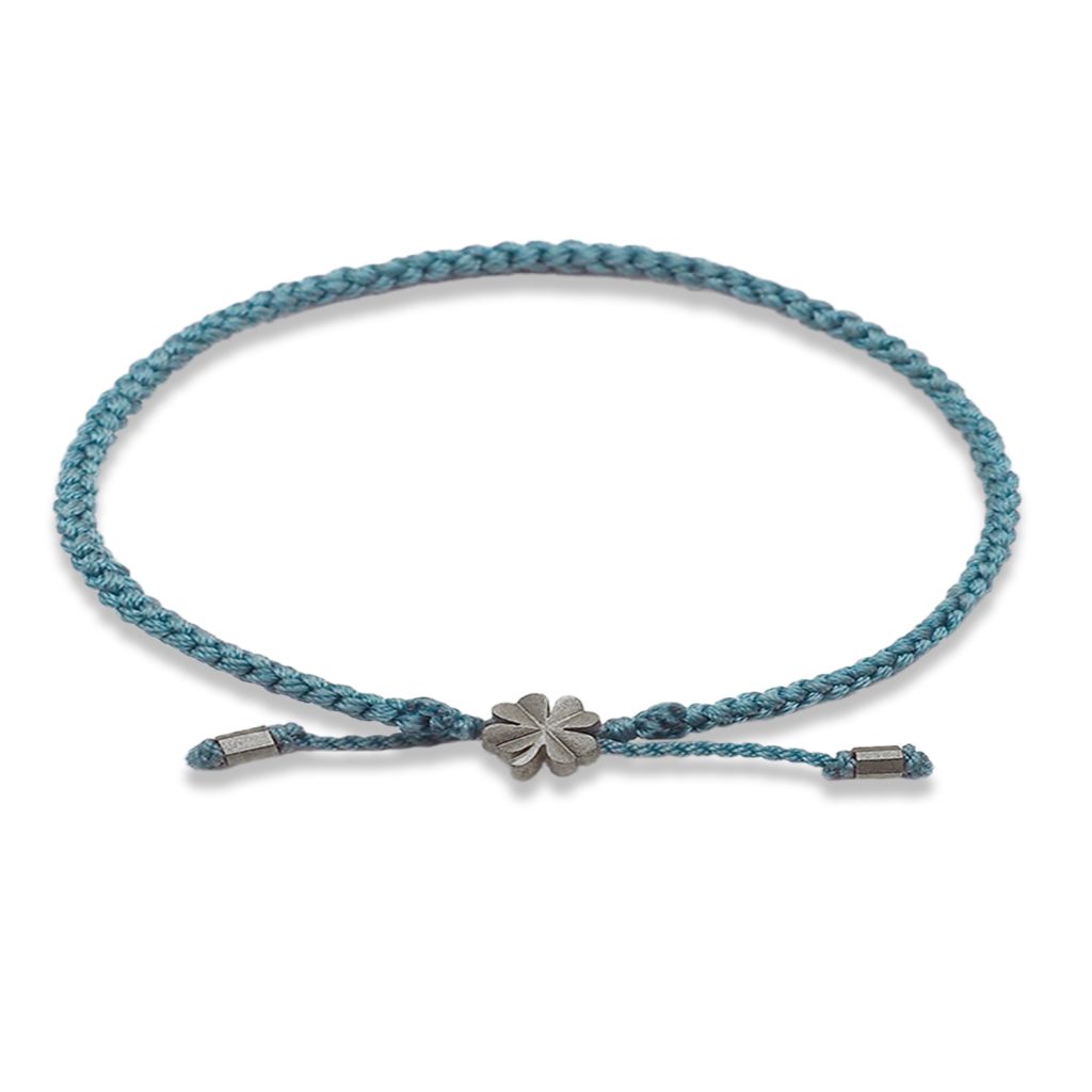Knyttet armbånd<br> BARTISAN ONE gråt sterlingsølv (sky blue pagoria)
