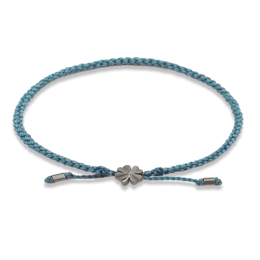 Knyttet armbånd<br> BARTISAN ONE gråt sterlingsølv (sky blue pagoria)