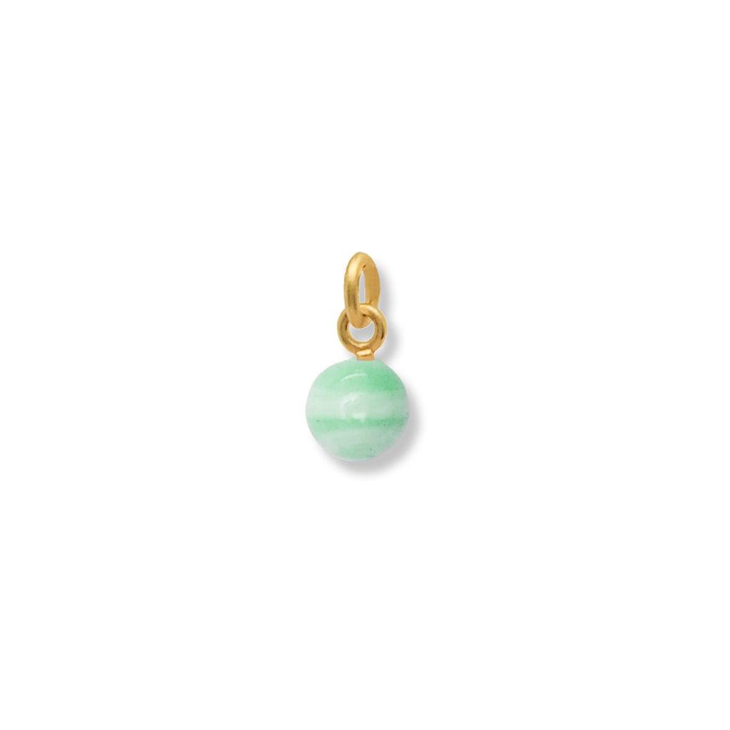 VEDHÆNG TIL ØRERINGE<br> MURANO ROUND GLASS BEAD ONE (MINT) guld