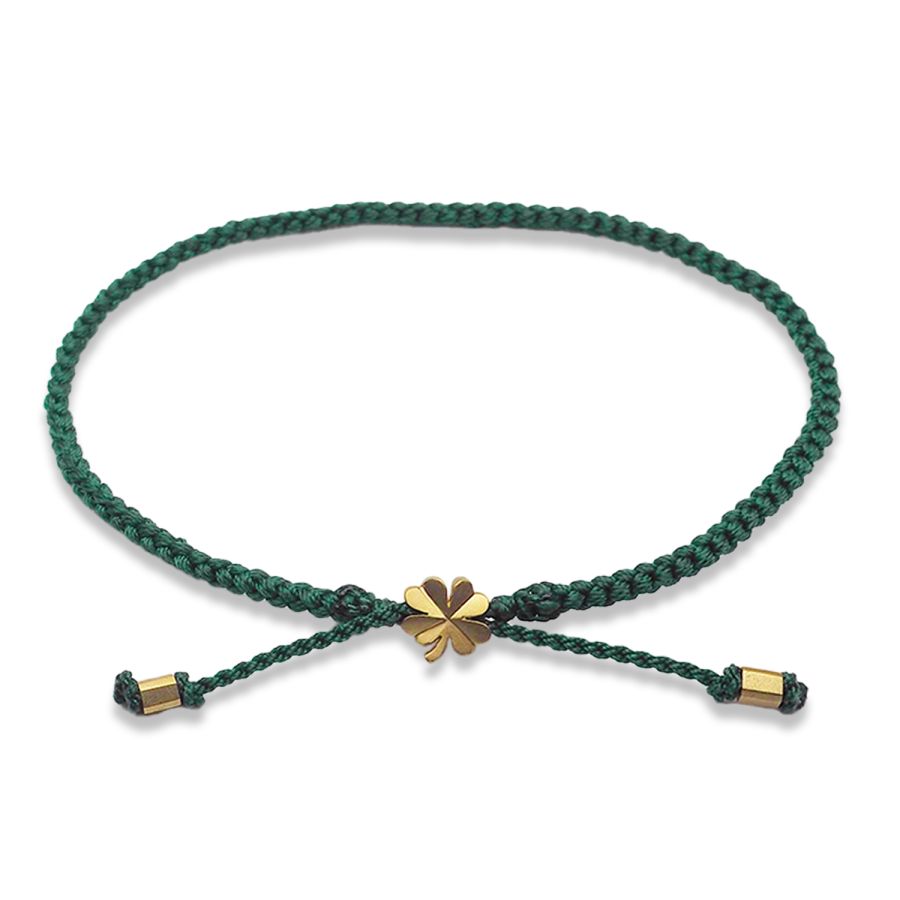Knyttet armbånd<br> BARTISAN ONE guld (deep green pagoria)