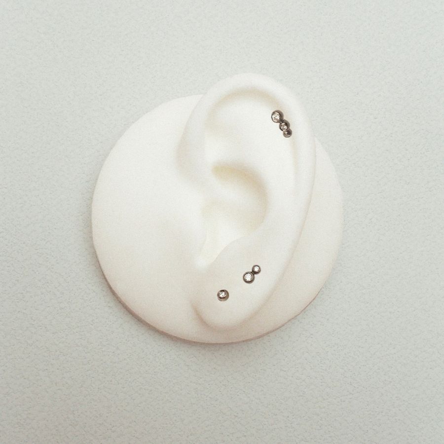 Earring<br> EDGAR grey sterling silver diamond