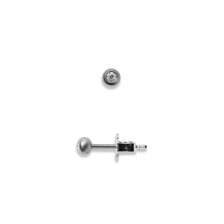 Earring<br> EDIANA grey sterling silver diamond