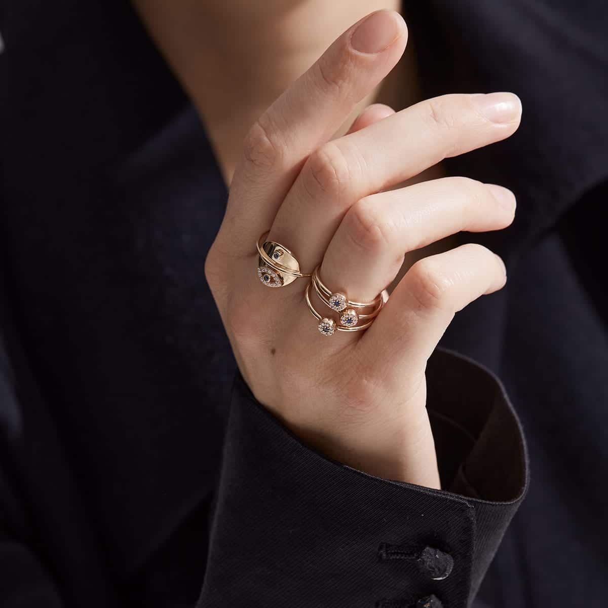 Ring<br> RE gold diamond sapphire