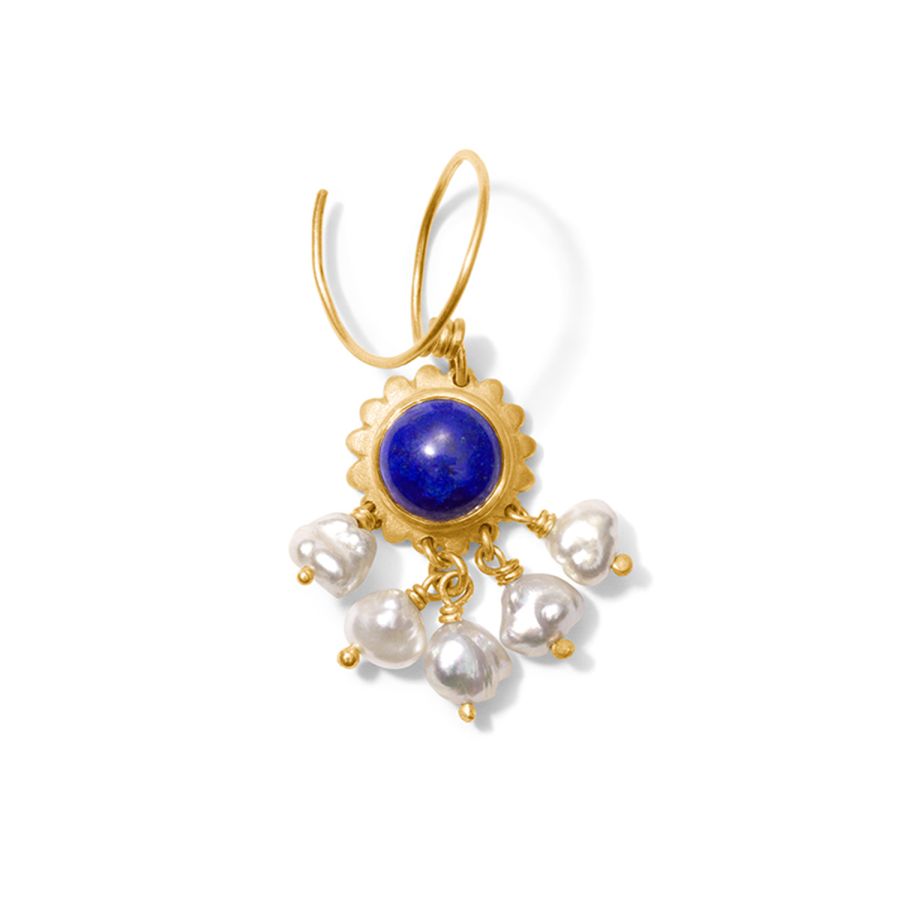 Earring<br> DREAM CATCHER lapis gold no. 1