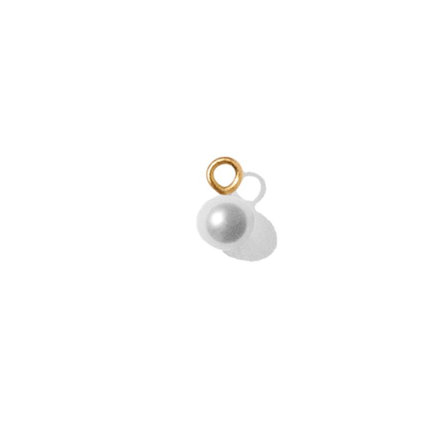 Pendant for earring<br> MINI PEARL PENDANT gold white (round small eyelet)
