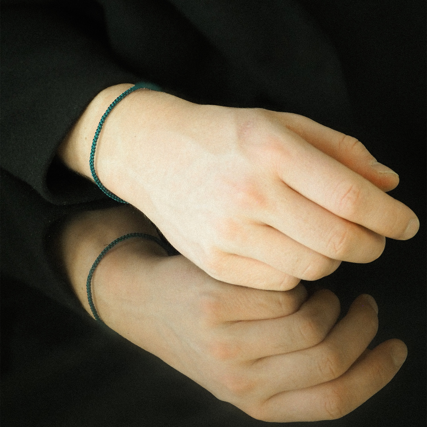 Rope bracelet<br> BARTISAN ONE grey sterling silver (deep green pagoria)