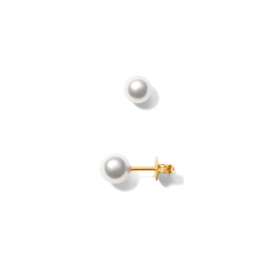 Ear stud<br> EAR THREE gold white pearl