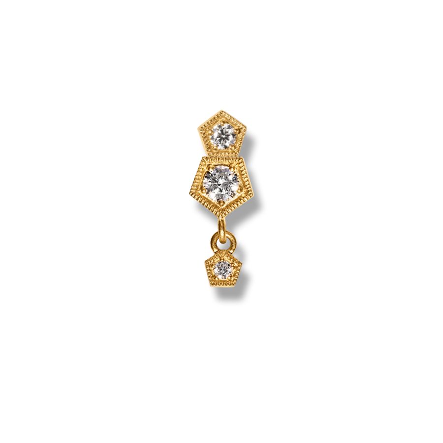Ear stud <br> ELDRIDGE 10+05+02 DB gold diamond