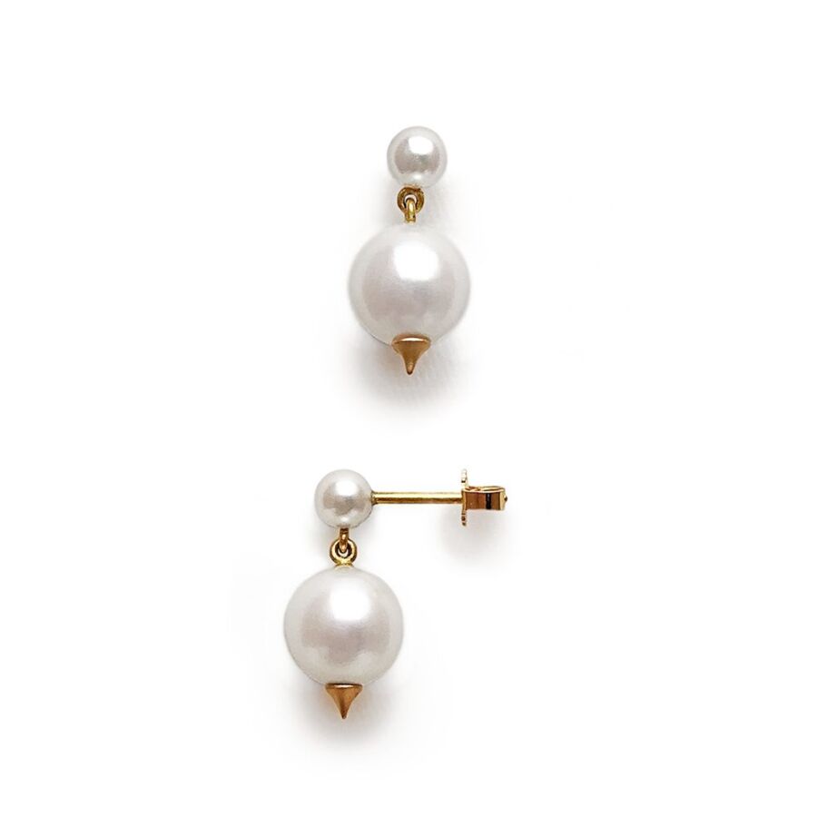 Ear stud<br> ELOISE gold white pearl