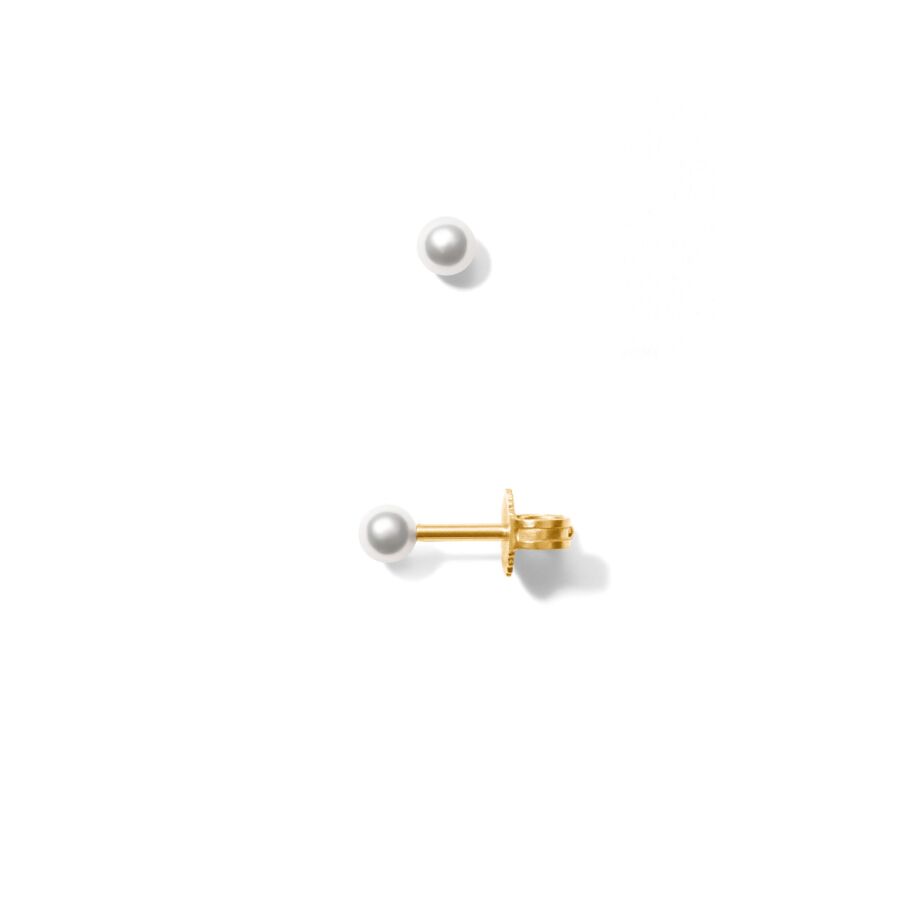 Ear stud<br> EAR ONE gold white pearl