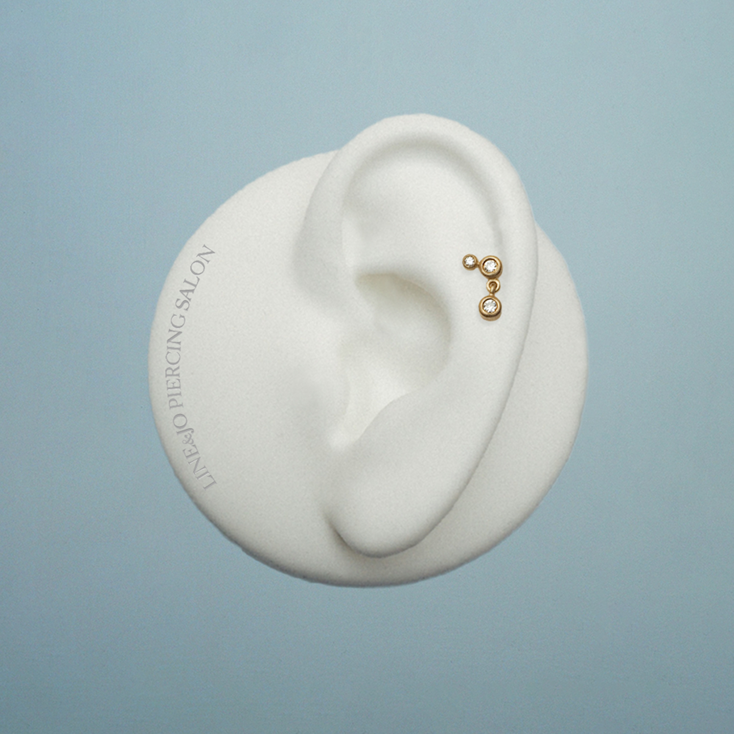 Flat back piercing jewellery<br> L. EDIAMOND 02+03 DB gold diamond including STEM ONE