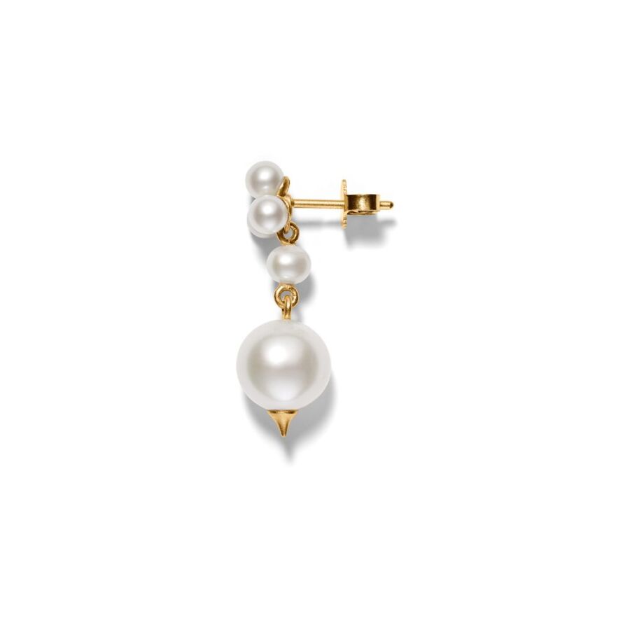Ear stud<br> EPOKE TWO gold white pearl