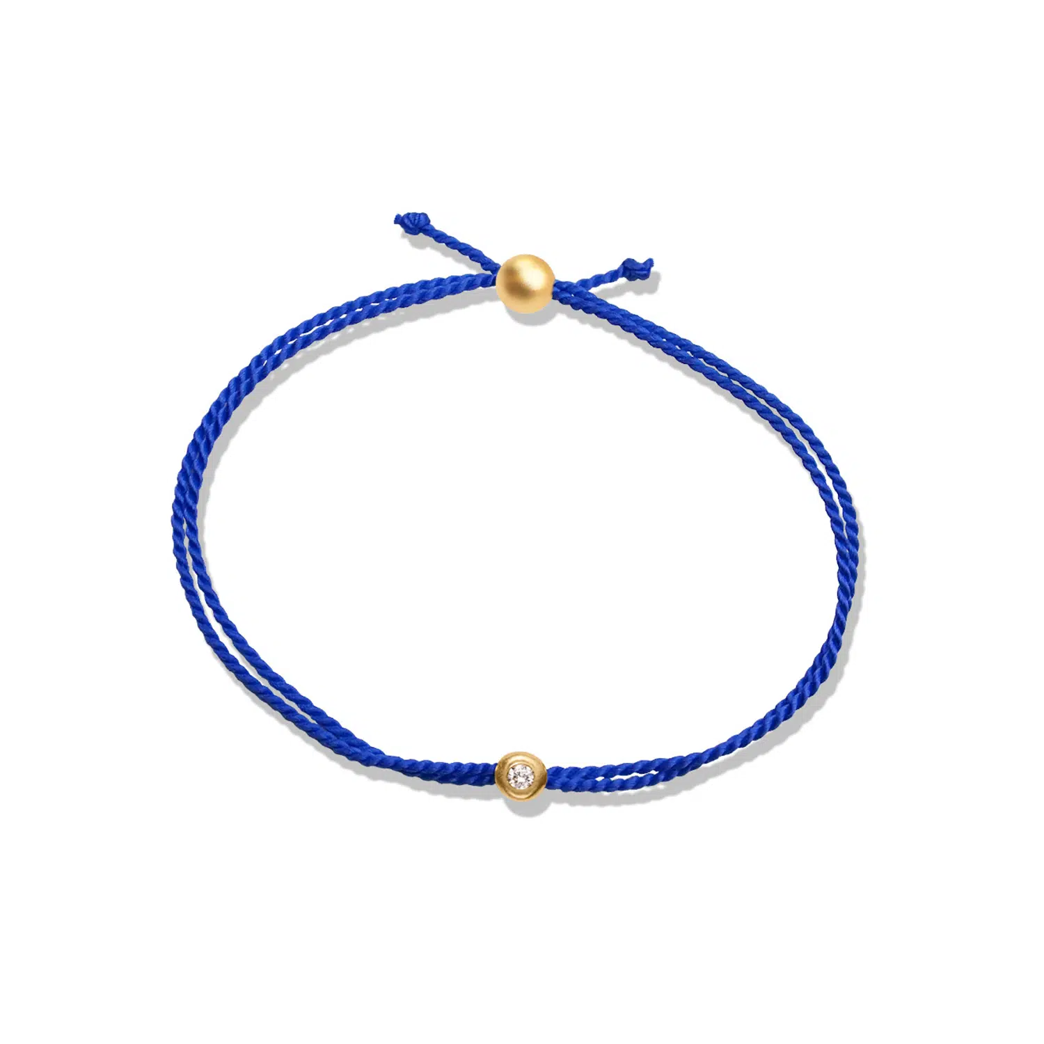 Silk string bracelet BEYARD TWO gold 0.05ct diamond Dark blue