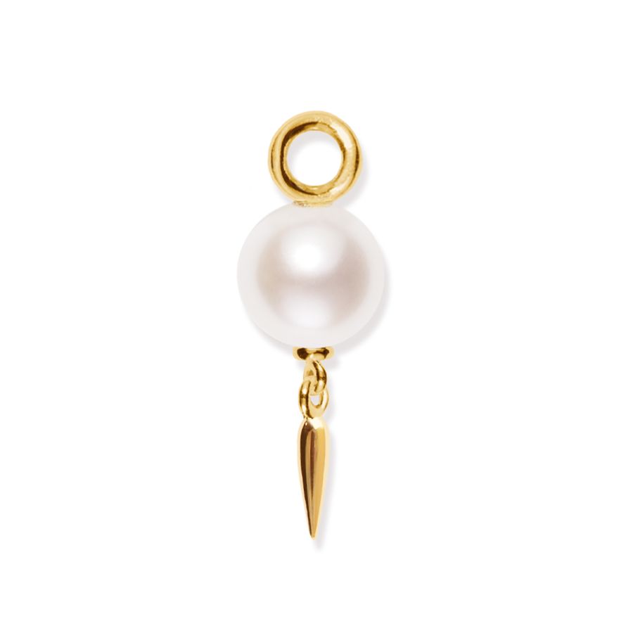 Pendant<br> PENDUL ONE PEARL DANGLY high polished gold (round large eyelet)