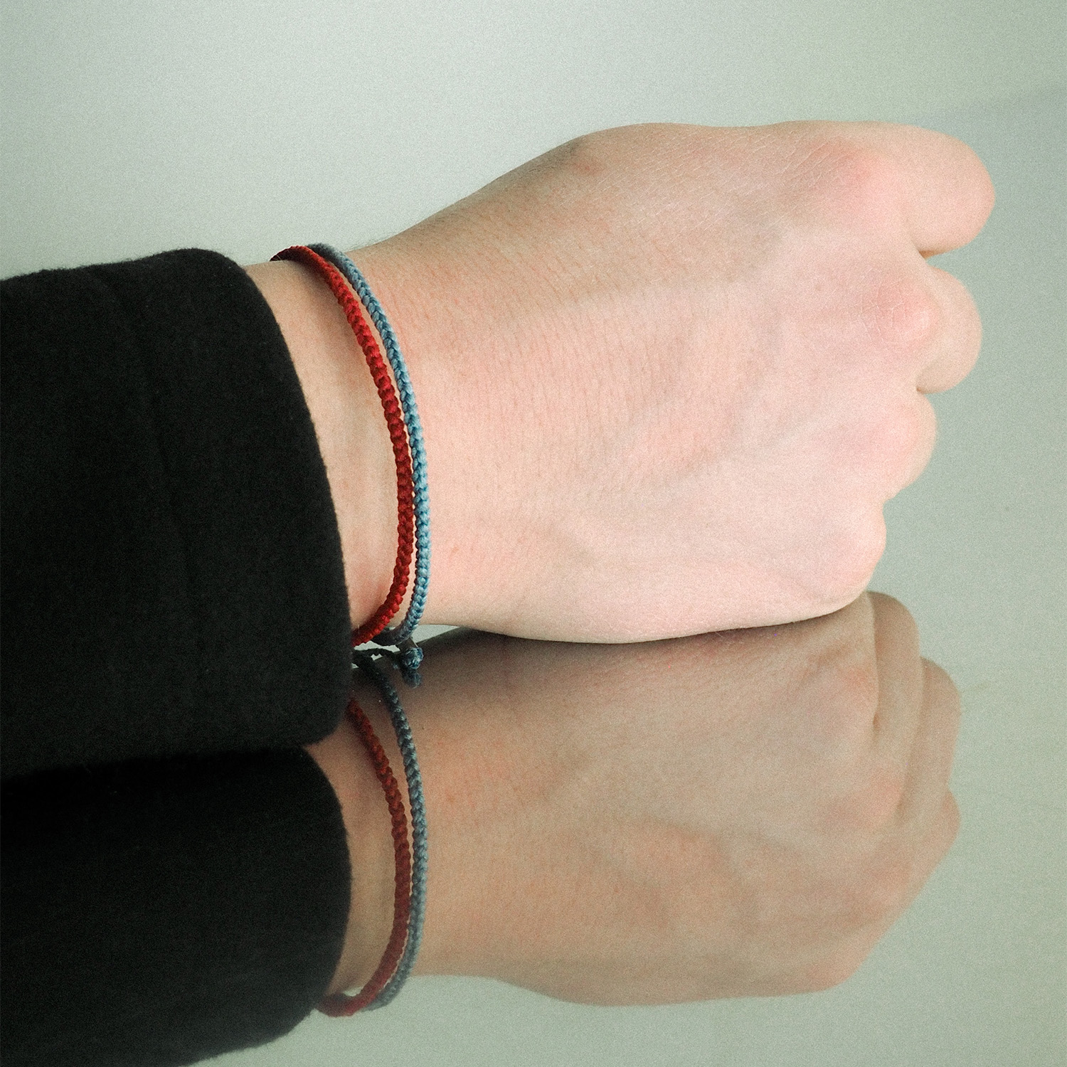 Rope bracelet<br> BARTISAN ONE grey sterling silver (sky blue pagoria)