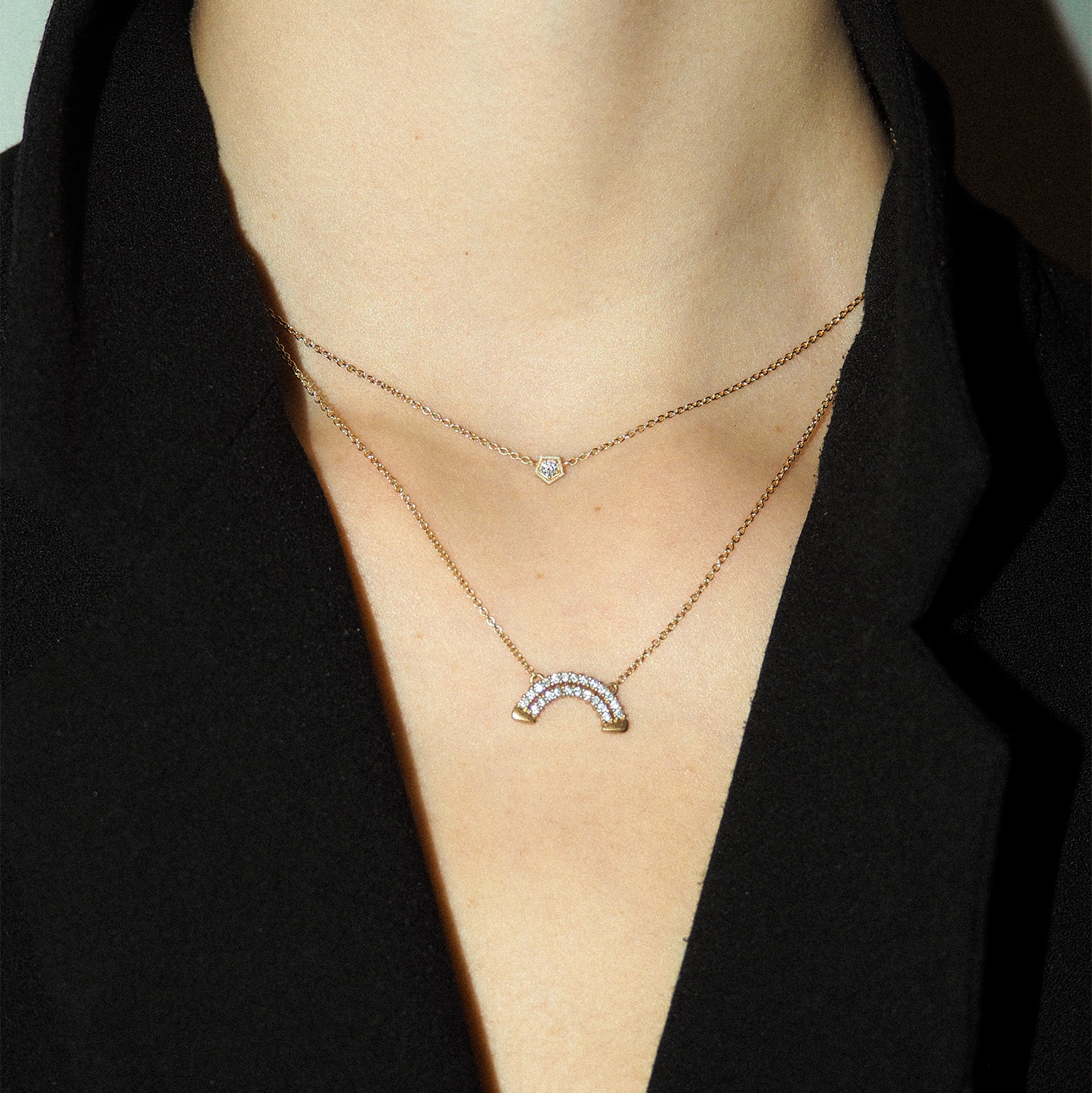 Necklace<br> NRAINBOW gold diamond