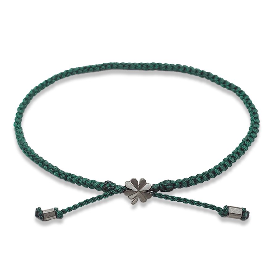 Rope bracelet<br> BARTISAN ONE grey sterling silver (deep green pagoria)