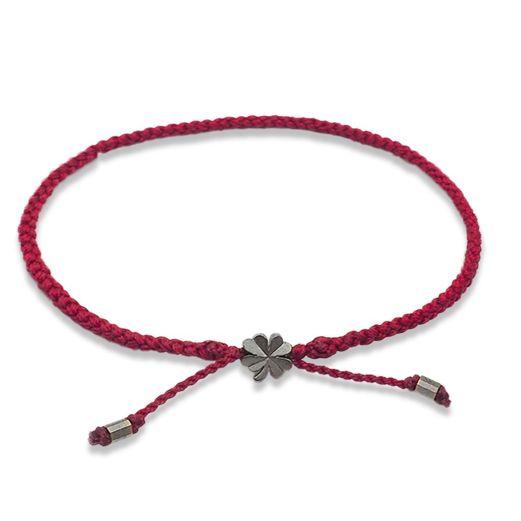 Rope bracelet<br> BARTISAN ONE grey sterling silver (red pagoria)