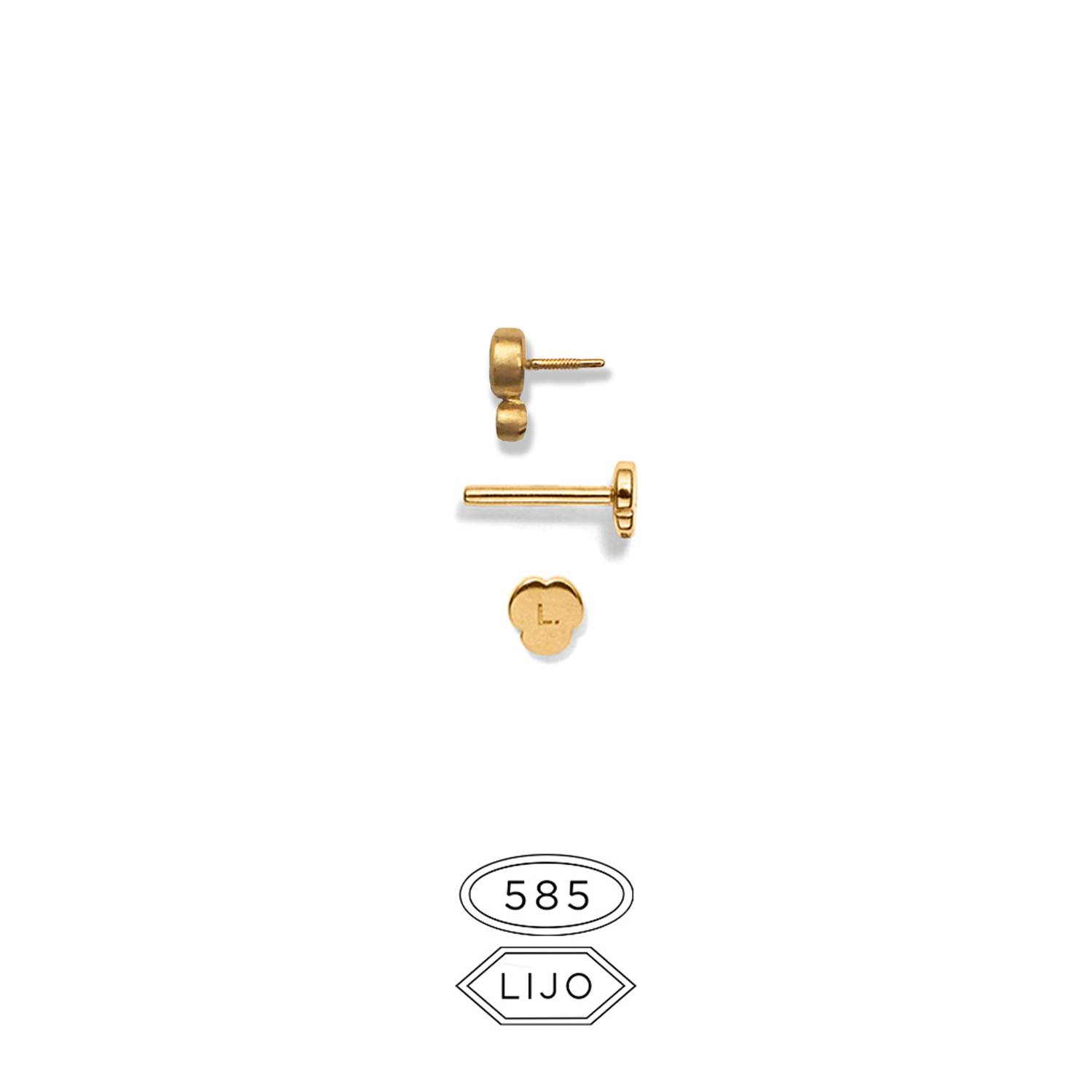 Piercing jewellery<br> L. DOUBLE gold diamond including STEM ONE