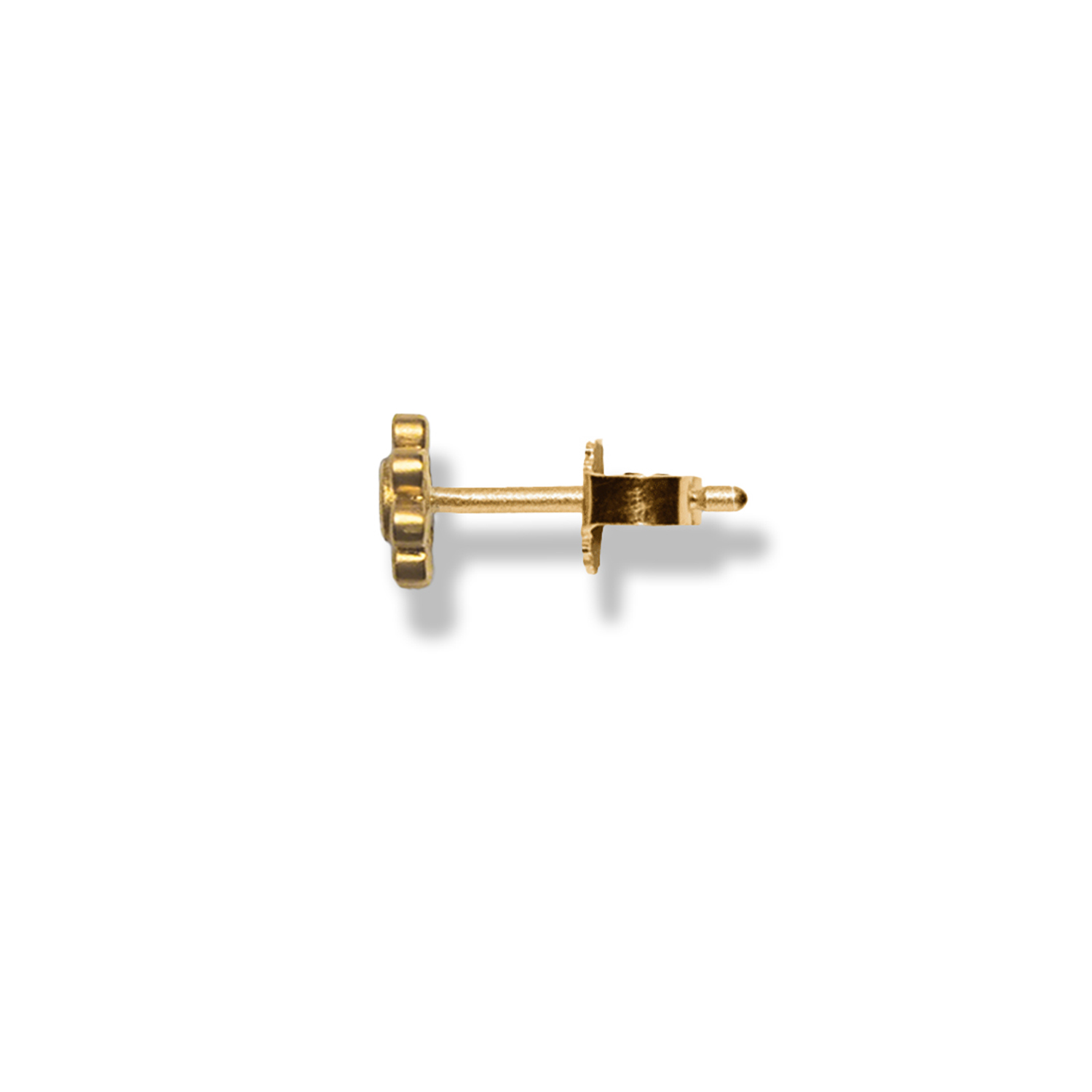 Ear stud / Avail. as flat back<br> FLOWER TWO gold diamond