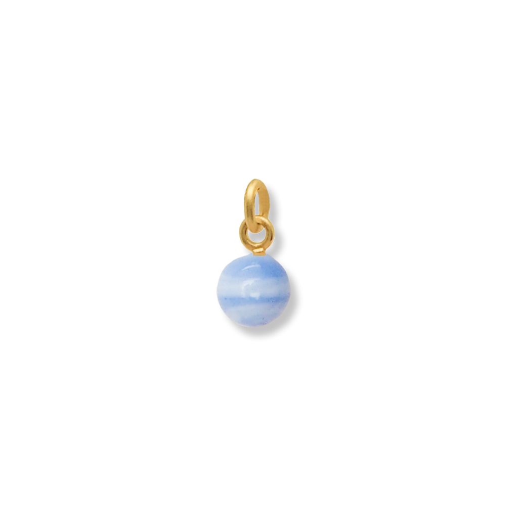 PENDANT FOR EARRINGS<br> MURANO ROUND GLASS BEAD ONE (VIOLET) gold