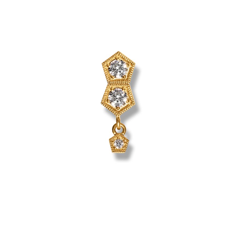 Ear stud <br> ELDRIDGE 10+10+02 DB gold diamond