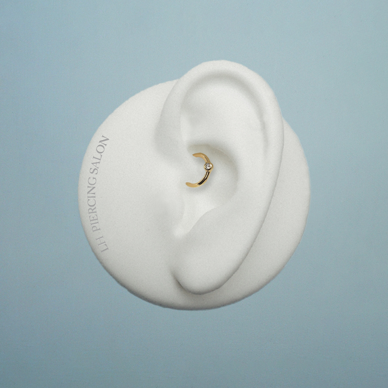 Eternity hoop piercing jewellery<br> L. INFINITY DIAMOND ONE gold diamond