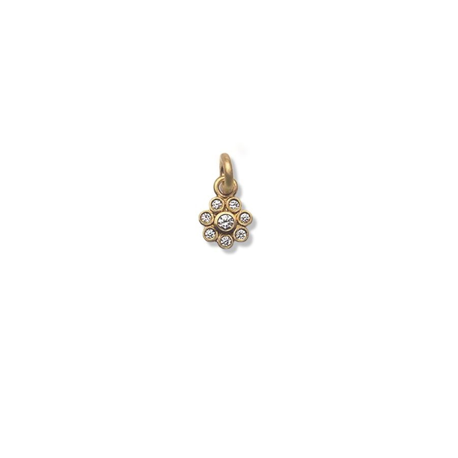 Pendant<br> PFLOWER ONE gold diamond (round medium eyelet)